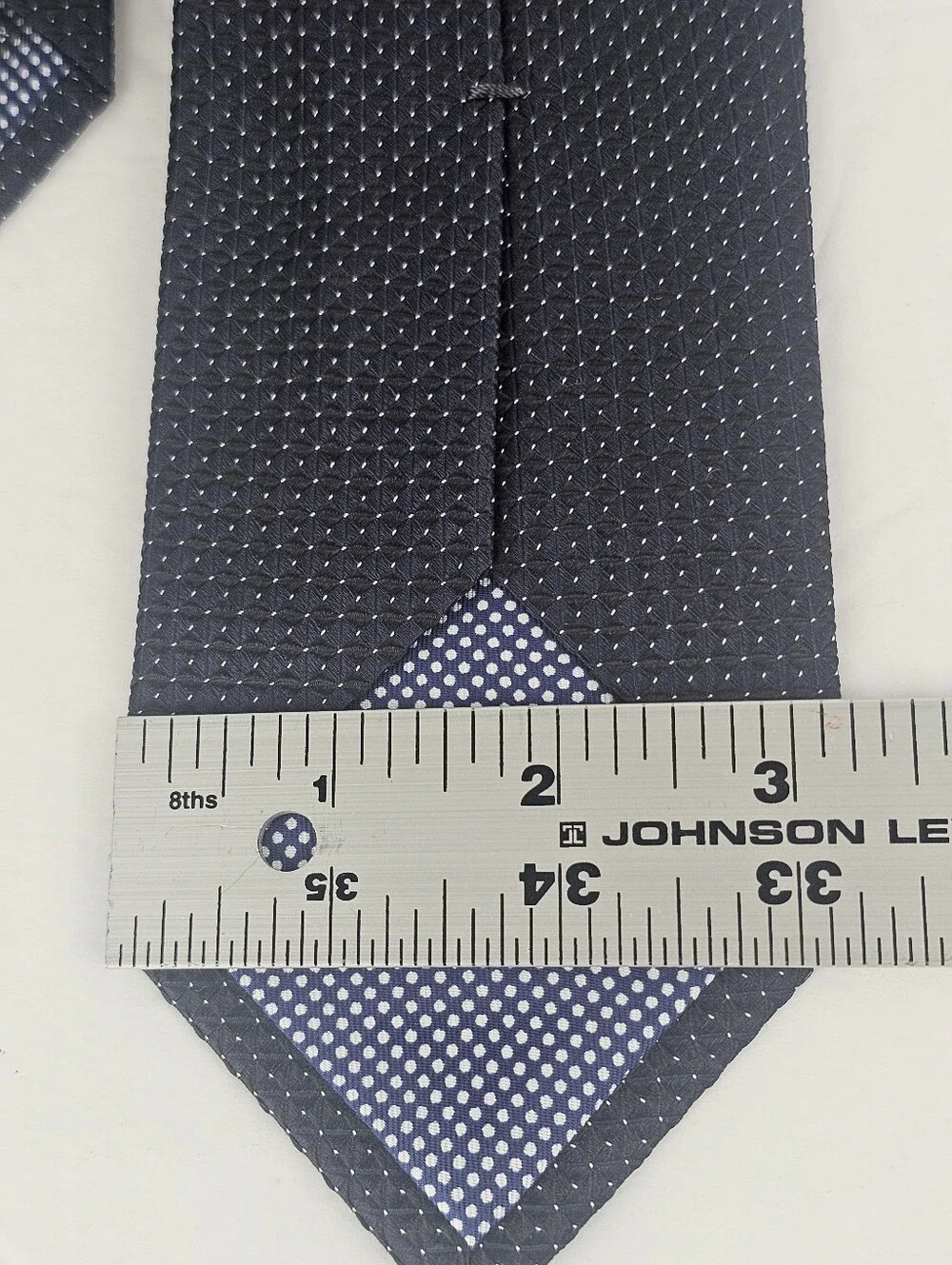 ETON 100% Silk Tie Italy Blue Jacquard Geometric Diamond Luxury Professional